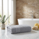 Set of Two Light Gray Turkish Cotton 54" X 27" Bath Towels