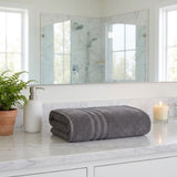 Set of Two Dark Gray Turkish Cotton 66" X 35" Bath Sheet