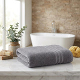 Set of Two Dark Gray Turkish Cotton 54" X 27" Bath Towels