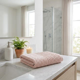 Set of Two Pink Polka Dots Turkish Cotton 30" X 16" Hand Towels
