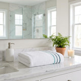 Set of Two White Turkish Cotton 54" X 27" Bath Towels