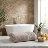 Set of Two Light Brown Turkish Cotton 30" X 16" Hand Towels