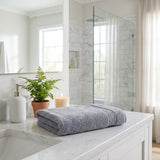 Set of Two Light Gray Turkish Cotton 54" X 27" Bath Towels