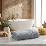 Set of Two Light Gray Turkish Cotton 30" X 16" Hand Towels