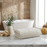 Set of Two Beige Turkish Cotton 30" X 16" Hand Towels