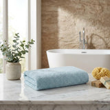 Set of Two Green Turkish Cotton 54" X 27" Bath Towels