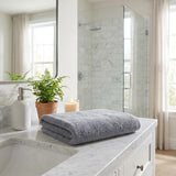 Set of Two Light Gray Turkish Cotton 54" X 27" Bath Towels