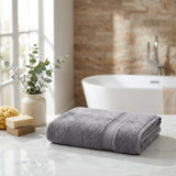 Set of Two Dark Gray Turkish Cotton 54" X 27" Bath Towels