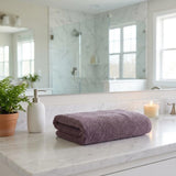 Set of Two Purple Turkish Cotton 54" X 27" Bath Towels