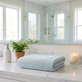 Set of Two Aqua Turkish Cotton 54" X 27" Bath Towels