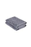 Set of Two Dark Gray Floral Turkish Cotton 54" X 27" Bath Towels