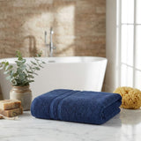 Set of Two Navy Blue Turkish Cotton 30" X 16" Hand Towels
