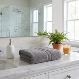Set of Two Dark Gray Turkish Cotton 30" X 16" Hand Towels