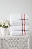 Set of Four White Turkish Cotton 30" X 16" Hand Towels