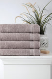 Set of Four Brown Turkish Cotton 54" X 27" Bath Towels