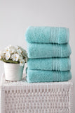 Set of Four Aqua Turkish Cotton 30" X 16" Hand Towels