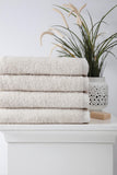 Set of Four Beige Turkish Cotton 54" X 27" Bath Towels