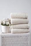 Set of Four Beige Turkish Cotton 30" X 16" Hand Towels