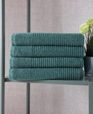 Set of Four Green Polka Dots Turkish Cotton 54" X 27" Bath Towels