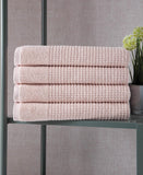 Set of Four Pink Polka Dots Turkish Cotton 54" X 27" Bath Towels