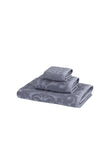 Set of Three Gray Floral Turkish Cotton Towel Set