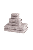 Set of Six Brown Floral Turkish Cotton Towel Set