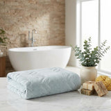 Set of Six Aqua Geometric Turkish Cotton Towel Set