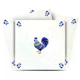 12" x 12" Blue Vinyl Arabesque Peel And Stick Removable Tiles