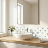 8" x 8" Blue Vinyl Arabesque Peel And Stick Removable Tiles