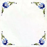 7" x 7" Blue Vinyl Arabesque Peel And Stick Removable Tiles