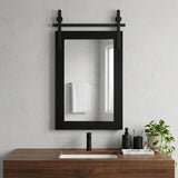 26" Black Wood Barn Framed Accent Mirror