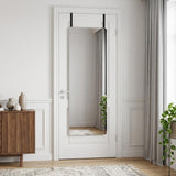 47" Silver Aluminum Wall Mounted And Over The Door Framed Full Length Hanging Mirror