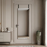 47" White Aluminum Wall Mounted And Over The Door Framed Full Length Hanging Mirror