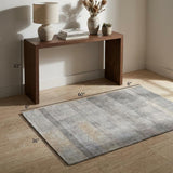 3' X 5' Taupe And Gray Geometric Shag Washable Area Rug With UV Protection