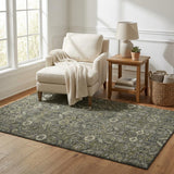 5' X 8' Taupe And Brown Geometric Shag Washable Area Rug With UV Protection