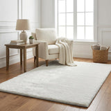5' X 8' Yellow And Ivory Floral Shag Washable Area Rug With UV Protection