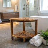 13" Brown Solid Wood Bathroom Shelves