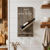 20" X 10" Gray Life Happens Wine Helps Rustic Wood Wall Decor