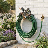 8" Black Green And Brown Iron Duck Garden Hose Hanger