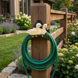 8" Black And Yellow Iron Ducklings Garden Hose Hanger