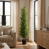 48" Green Artificial Pine Tree In Round Black Pot