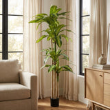 72" Green Artificial Dracaena Tree In Round Black Pot