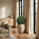 Set of Two 22" Green Artificial Boxwood Tree