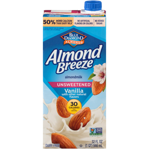 Blue Diamond Vanilla Almond Breeze Unsweetened (12x32 Oz)