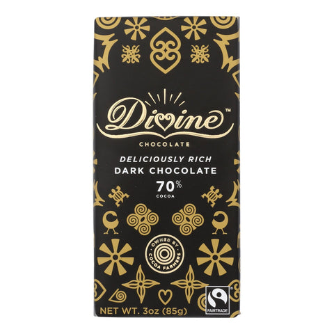 DIVINE DARK CHOC 70% BAR ( 12 X 3 OZ   )