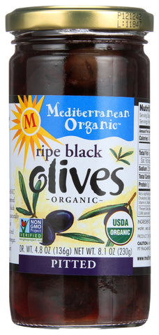 Mediterranean Organics Ripe Pitted Black Olives (12x8.1Oz)