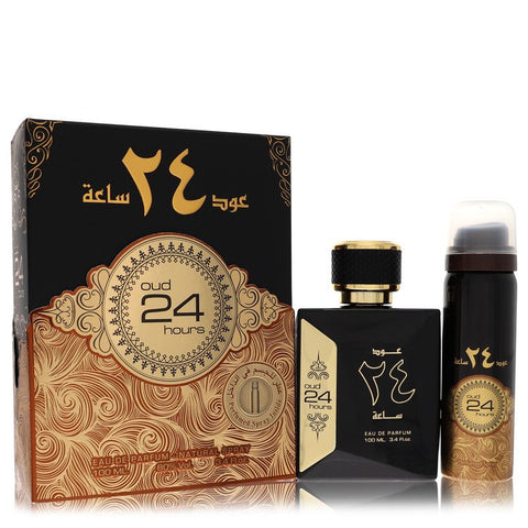 Ard Al Zaafaran Oud 24 Hours by Al Zaafaran - Eau De Parfum Spray + 1.7oz Perfumed Spray (Unisex) 3.4 oz