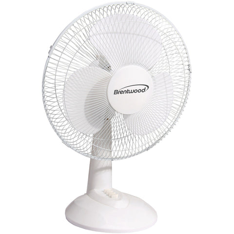 12IN OSCILTNG DSK FAN WHT