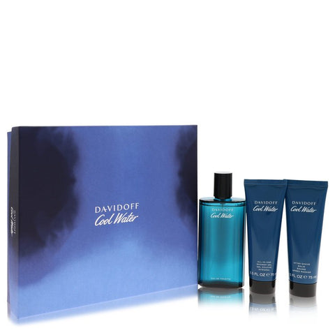 Cool Water by Davidoff - Gift Set -- 4.2 oz Eau De Toilette Spray + 2.5 oz After Shave Balm + 2.5 oz Shower Gel