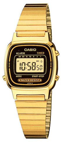 Casio Women's LA670WGA-1DF Daily Alarm Digital Gold Tone Watch